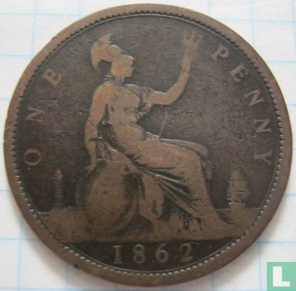 United Kingdom 1 penny 1862 - Image 1