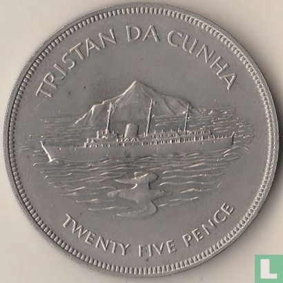 Tristan da Cunha 25 Pence 1977 "25th anniversary Accession of Queen Elizabeth II" - Bild 2