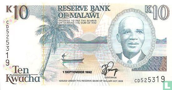 Malawi 10 Kwacha 1992 - Image 1