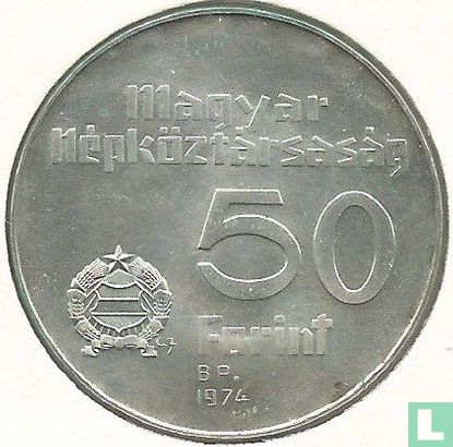 Hongarije 50 forint 1974 "50th anniversary National Bank" - Afbeelding 1