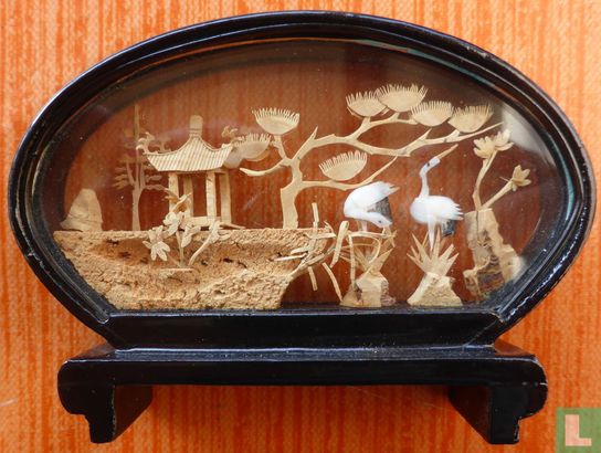 Chinees  landschap in kurk  Diorama