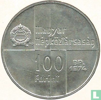 Hongarije 100 forint 1974 "50th anniversary National Bank" - Afbeelding 1