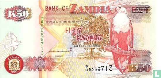 Zambia 50 Kwacha 1992 (P37a) - Image 1