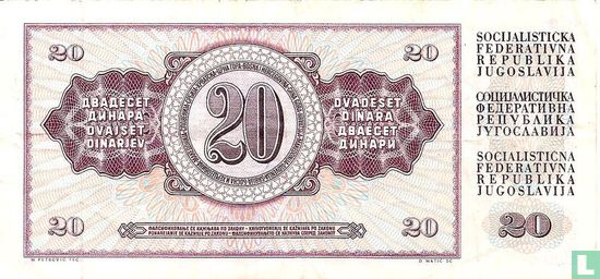 Yugoslavia 20 Dinara 1974 - Image 2