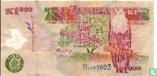 Zambia 1.000 Kwacha 2003 - Afbeelding 1