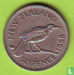 Nieuw-Zeeland 6 pence 1958 - Afbeelding 1