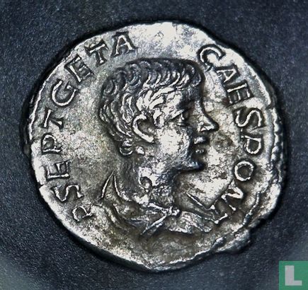 Empire romain, AR Denarius, 199-209, Geta César sous Septime Sévère, Rome, 204 après JC - Image 1