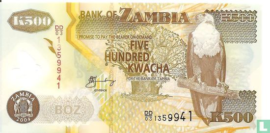 Zambia 500 Kwacha 2004 - Image 1