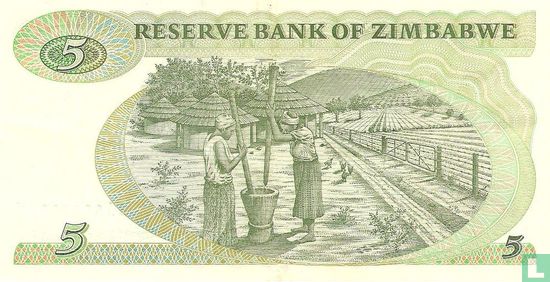 Simbabwe 5 Dollars 1994 - Bild 2