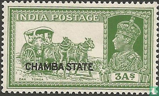 Koning George VI met methodes van postvervoer