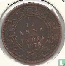 Brits-Indië 1/12 anna 1878 - Afbeelding 1