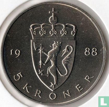Noorwegen 5 kroner 1988 - Afbeelding 1