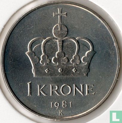 Norvège 1 krone 1981 - Image 1