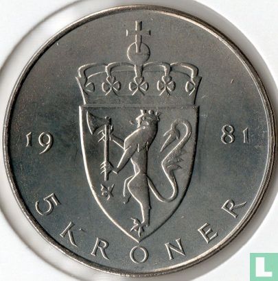 Noorwegen 5 kroner 1981 - Afbeelding 1