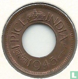 British India 1 pice 1945 (Bombay - dot) - Image 1