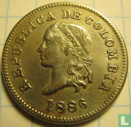Colombie 5 centavos 1886 (type 3) - Image 1