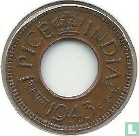 British India 1 pice 1943 (Bombay - type 2) - Image 1