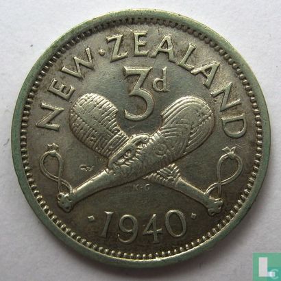 New Zealand 3 pence 1940 - Image 1