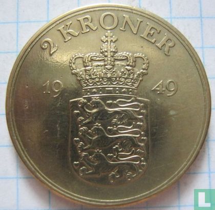 Denemarken 2 kronen 1949 - Afbeelding 1