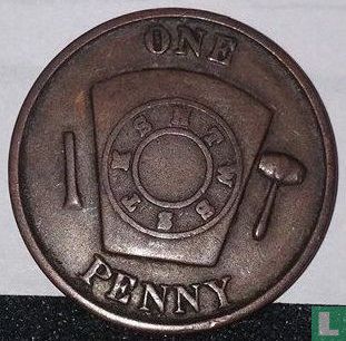 USA  Masonic Penny Greenville (Mich) Chapter No 79 RAM One Penny  1872 - Afbeelding 2
