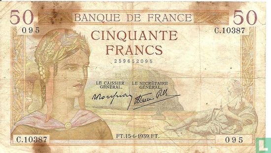 Frankrijk 50 Francs  - Afbeelding 1