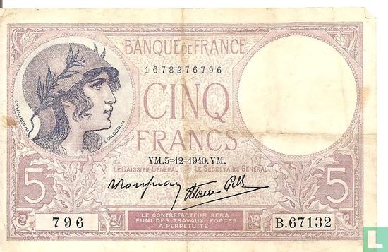 France 5 francs   - Image 1