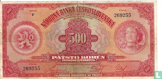 Tschechoslowakei 500 Korun - Bild 1