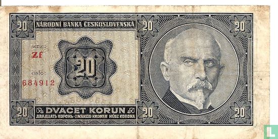 Czecho-Slovakia 20 korun - Image 2