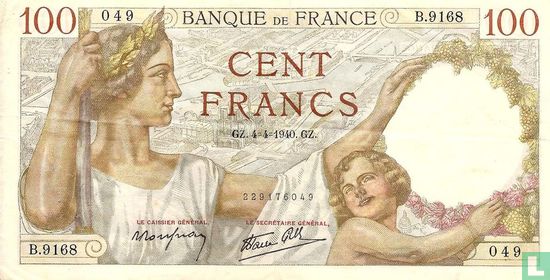 Frankreich 100 Francs  - Bild 1