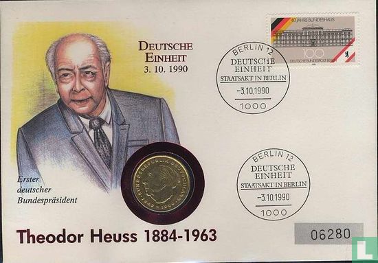Allemagne 2 mark 1982 (Numisbrief) "Theodor Heuss" - Image 1