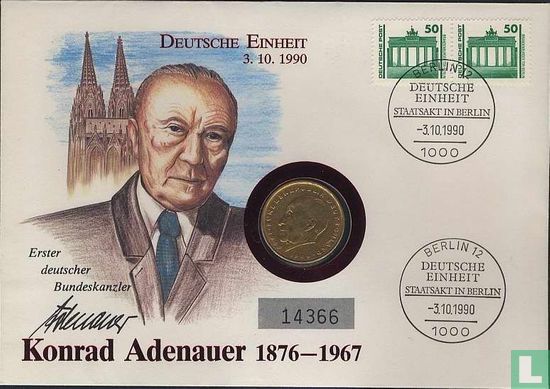 Deutschland 2 Mark 1972 (Numisbrief) "Konrad Adenauer" - Bild 1