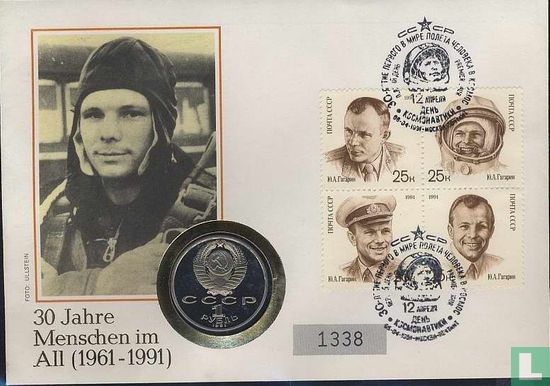 Russland 1 Rubel 1991 (Numisbrief) "30 years First man in space - Yuri Gagarin" - Bild 1