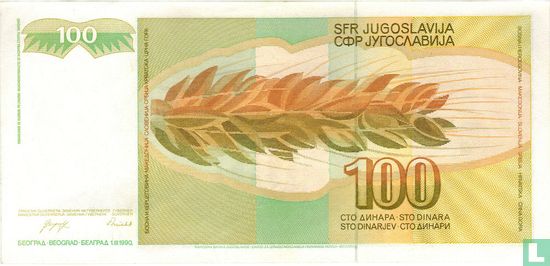 Yugoslavia 100 Dinara 1990 - Image 2