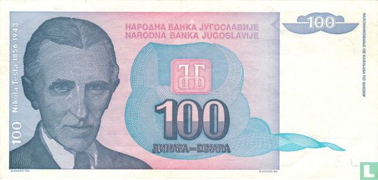 Joegoslavië 100 Dinara  - Afbeelding 1