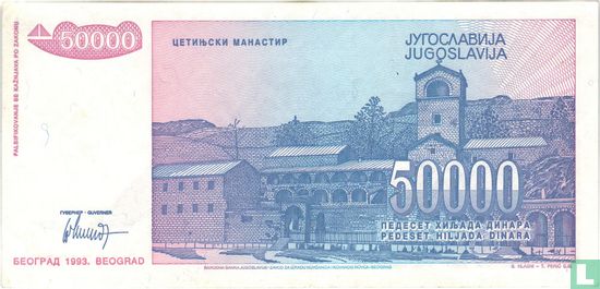 Joegoslavië 50.000 Dinara  - Afbeelding 2