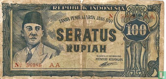 Indonésie 100 Rupiah 1945 - Image 1