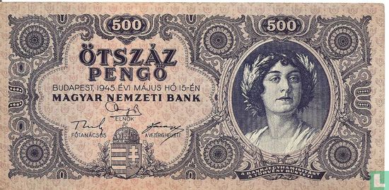 Hungary 500 Pengö 1945 (P117x) - Image 1