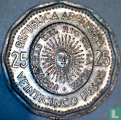 Argentinië 25 pesos 1968 "First issue of national coinage in 1813" - Afbeelding 2