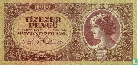 Hongrie 10.000 Pengö 1945 (P119a) - Image 1