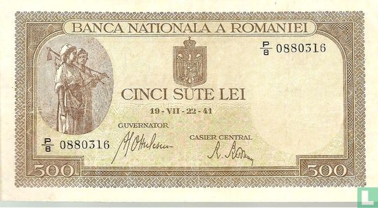 Romania 500 Lei 1941 - Image 1