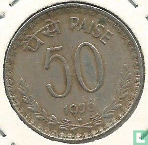India 50 paise 1976 (Hyderabad) - Image 1
