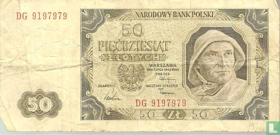 Pologne 50 Zlotych 1948 - Image 1