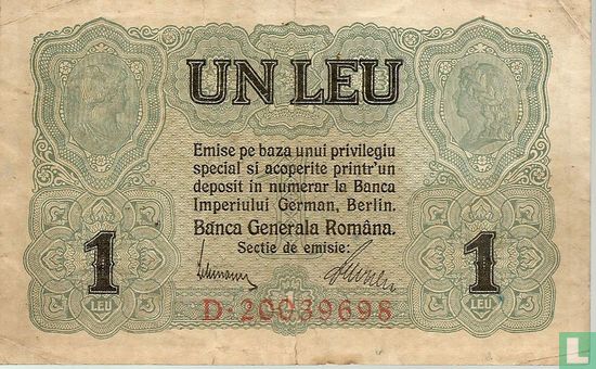 Romania 1 Leu ND (1917) - Image 1