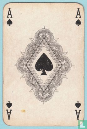 Schoppen aas, S2 05E, Noordhollandsche Brandwaarborg Mij. 1816, Oudkarspel, Dutch, Ace of Spades, Speelkaartenfabriek Nederland, (SN), Speelkaarten, Playing Cards - Afbeelding 1