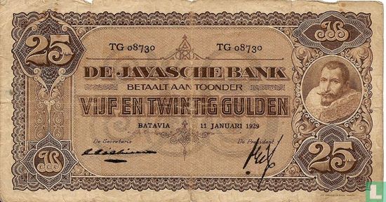 Nederlands Indië 25 Gulden   - Afbeelding 1