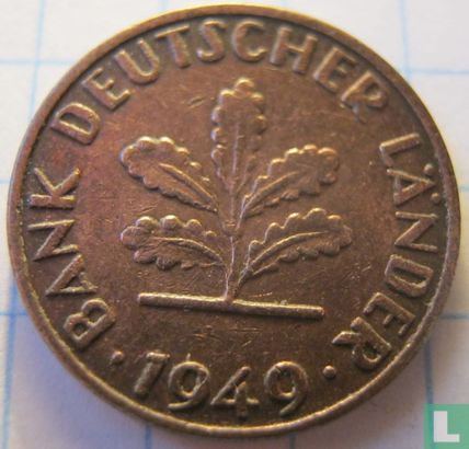 Duitsland 1 pfennig 1949 (smalle J) - Afbeelding 1