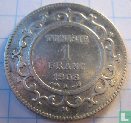 Tunisie 1 franc 1908 - Image 1
