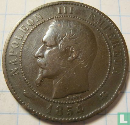 France 10 centimes 1854 (BB) - Image 1