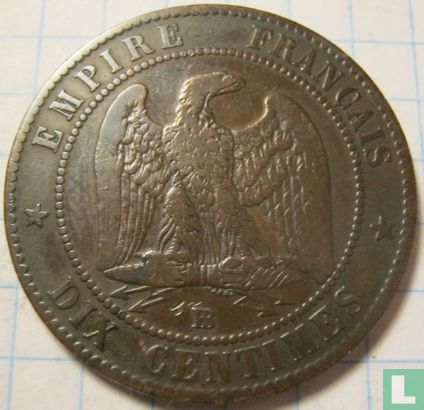 France 10 centimes 1854 (BB) - Image 2