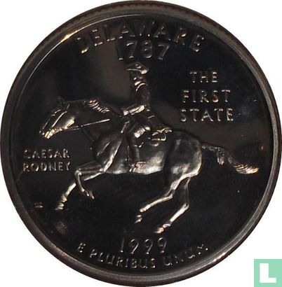 Verenigde Staten ¼ dollar 1999 (PROOF - koper bekleed met koper-nikkel) "Delaware" - Afbeelding 1